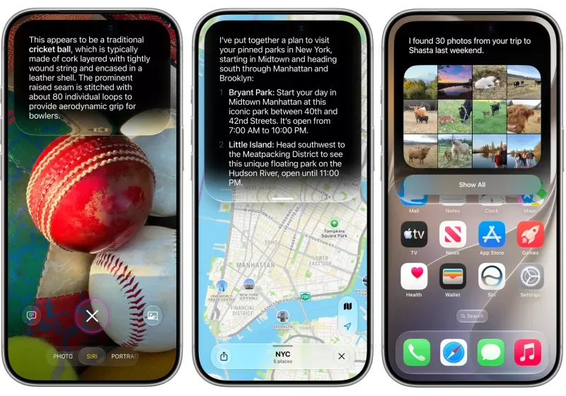 Apple devices display the new operating system update featuring enhanced Siri capabilities and improved parental controls.
