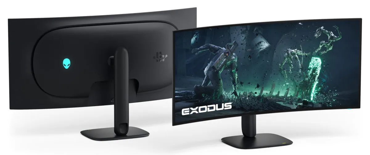 Alienware 39-inch 5K OLED gaming monitor with RGB lighting strip displayed at Computex 2026