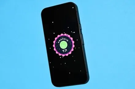A Pixel device displays the Android 17 stable update interface with new system features.