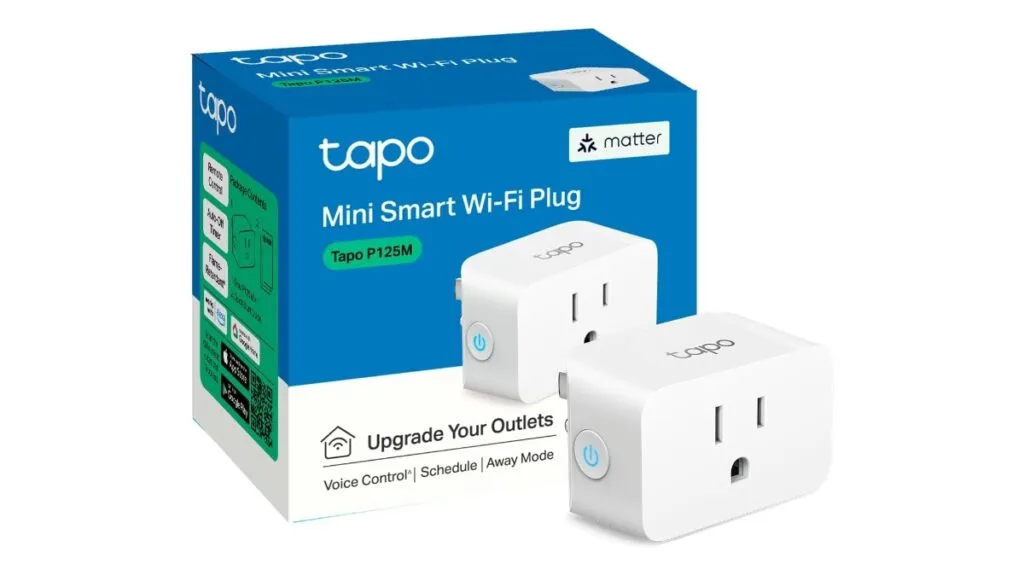 Budget smart plugs display protocol compatibility labels and pricing information for home automation.