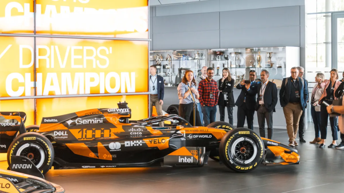 McLaren and Iron Mountain personnel digitize historical Formula 1 racing archives.