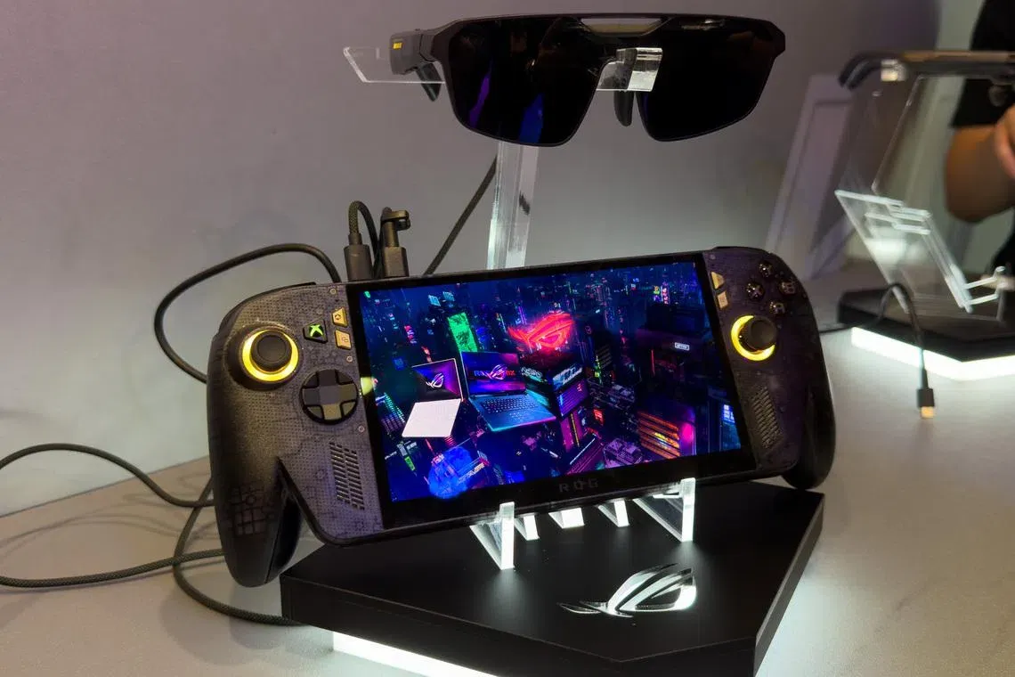 The ROG Xbox Ally X20 handheld gaming computer features an OLED display and a custom augmented reality headset.