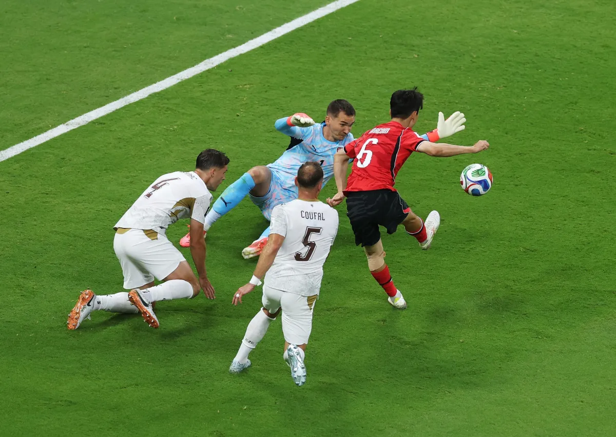 Streaming platform interface displaying World Cup match schedule and free trial registration