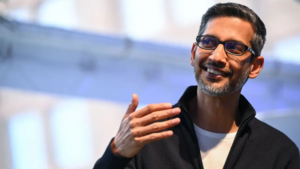 Sundar Pichai discussing the historical context and future implications of artificial intelligence.