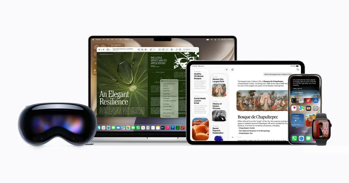 The updated Siri AI interface displays Apple Intelligence integration and improved conversational capabilities.