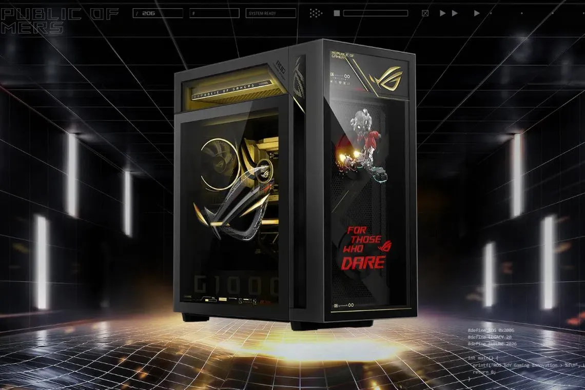 ASUS ROG G1000 Edition 20 gaming desktop, limited to 100 units globally, featuring holographic cooling and internal compon...