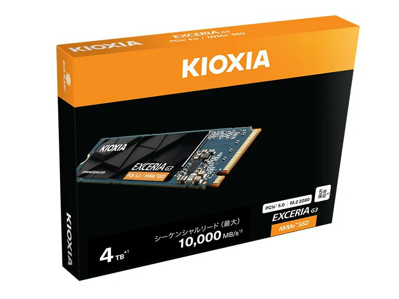 KIOXIA Exceria G3 4TB PCIe Gen 5 NVMe drive with DRAMless architecture