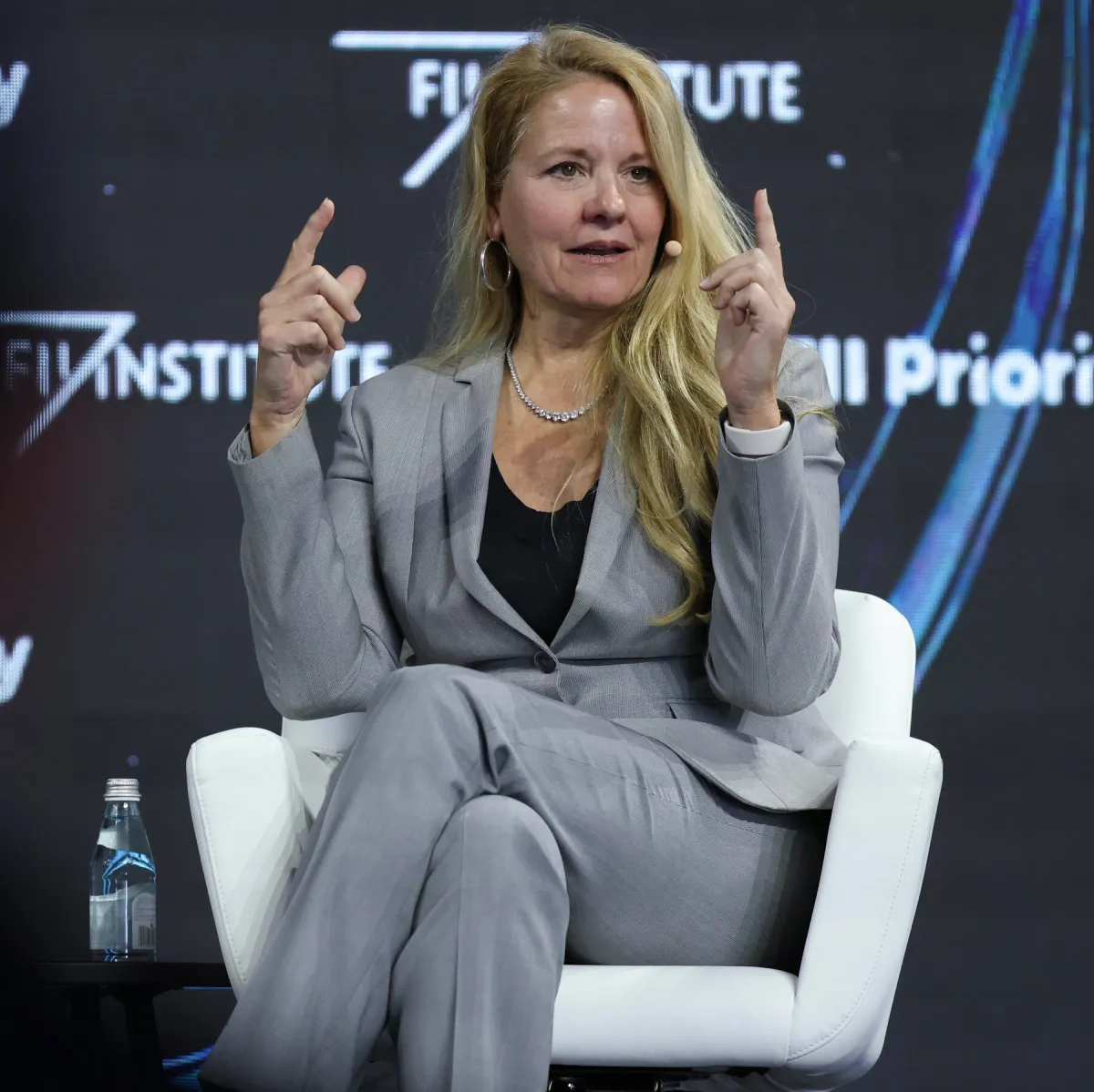 Gwynne Shotwell, president and chief operating officer of SpaceX, poses for a professional portrait.