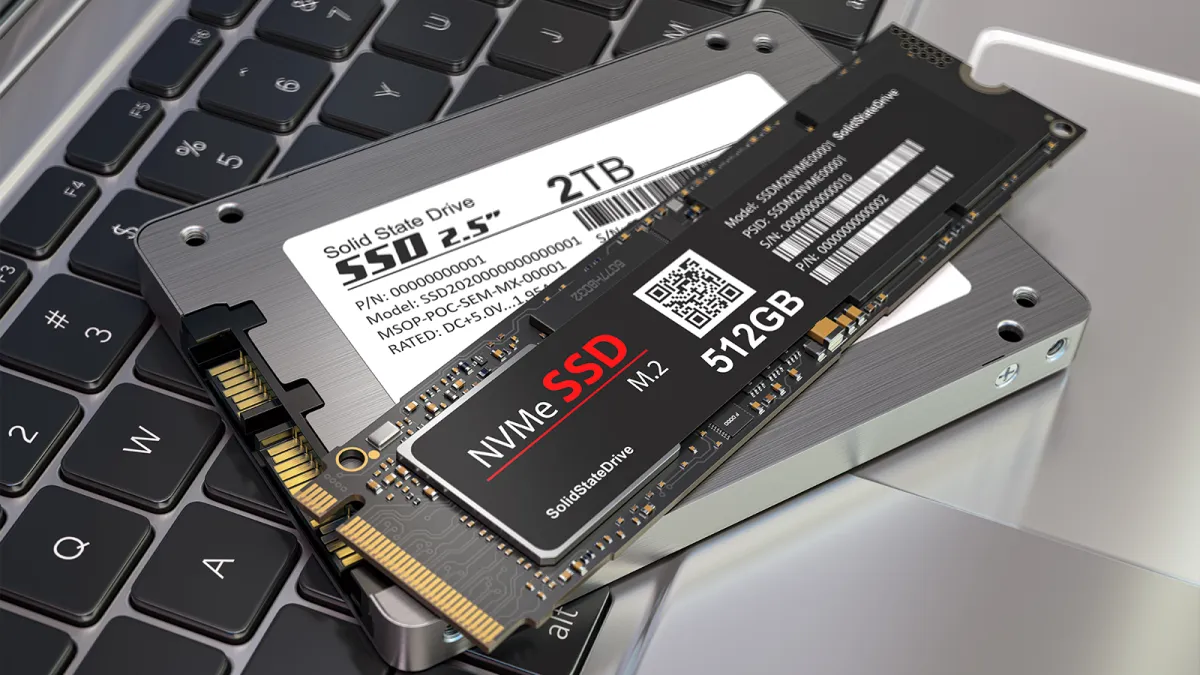 Comparison chart showing PCIe generations, interface speeds, and endurance ratings for solid state drives