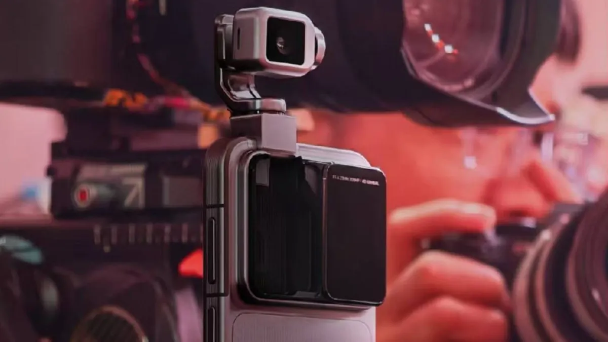 Promotional still of the Honor Robot Phone highlighting its mobile cinematic video recording features at a film festival.