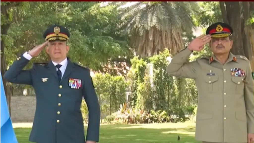 Pakistani and Lebanese military commanders meet to discuss defense cooperation during Middle East mediation talks.