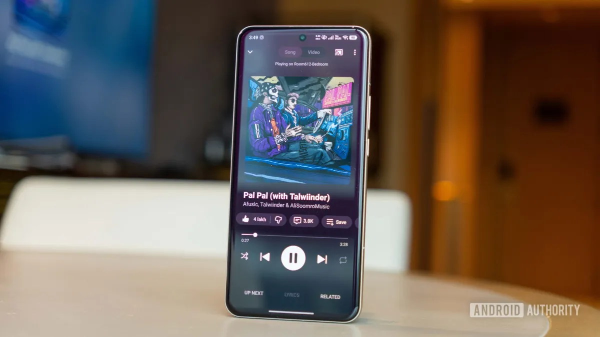 The YTM Block extension interface displays settings for muting specific artists on YouTube Music.