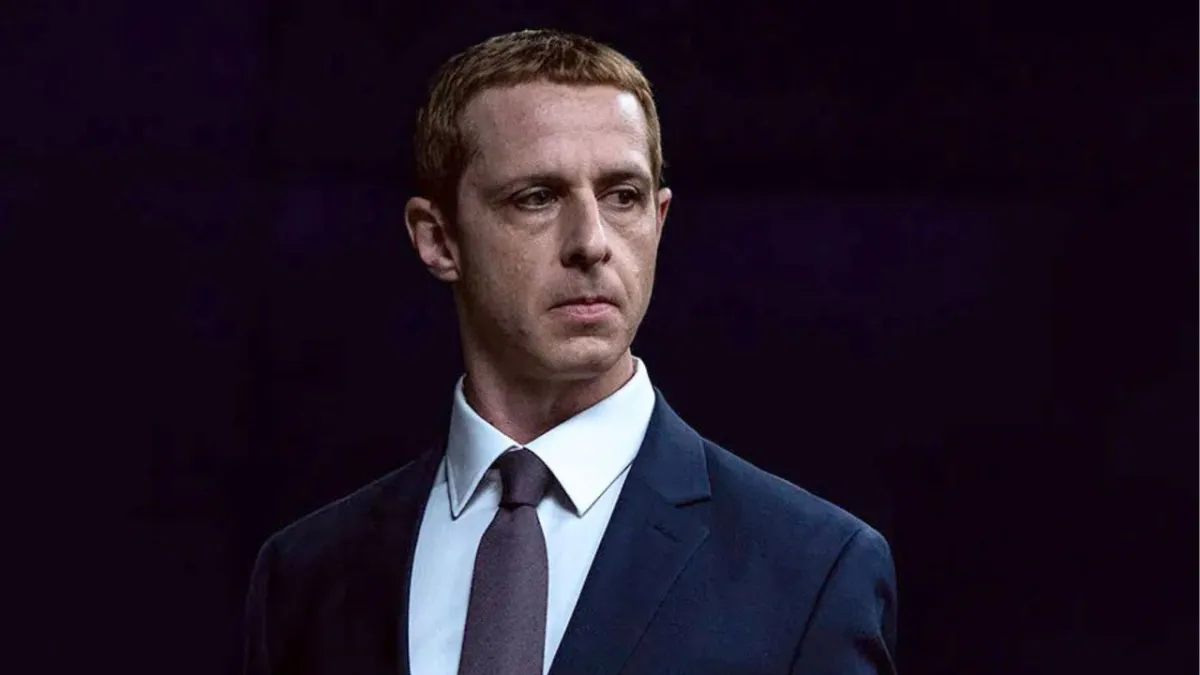 Promotional still from The Social Reckoning trailer depicting Jeremy Strong as Mark Zuckerberg
