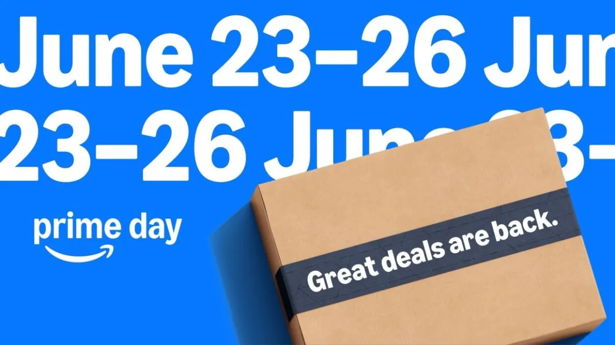 This graphic displays the June 23 to June 26 dates for Amazon Prime Day 2026 and the five dollar pizza promotion.