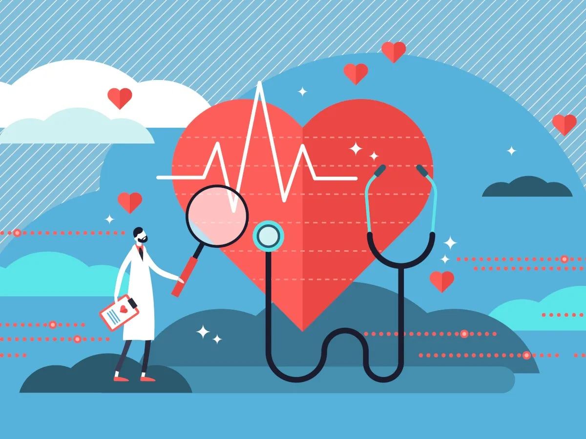 Medical professional analyzing an AI digital twin model to assess gender equity in cardiovascular treatment.