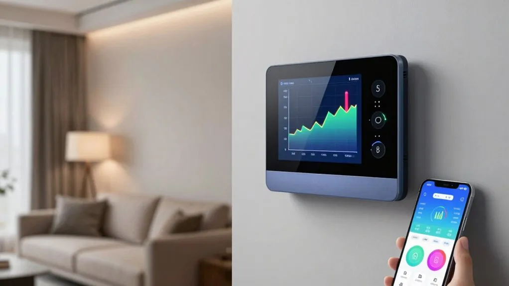 Digital dashboard displaying real-time household energy consumption and cost tracking metrics.