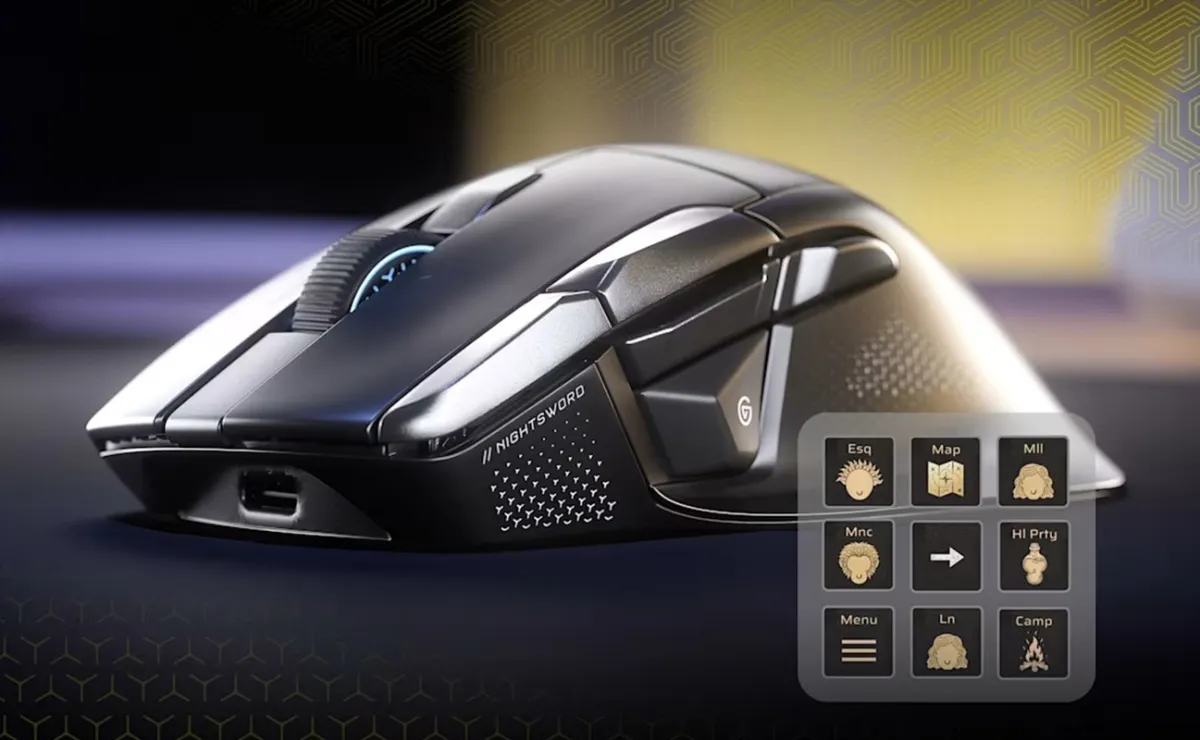 Corsair Nightsword v2 Wireless SD mouse featuring an integrated Elgato Stream Deck button.