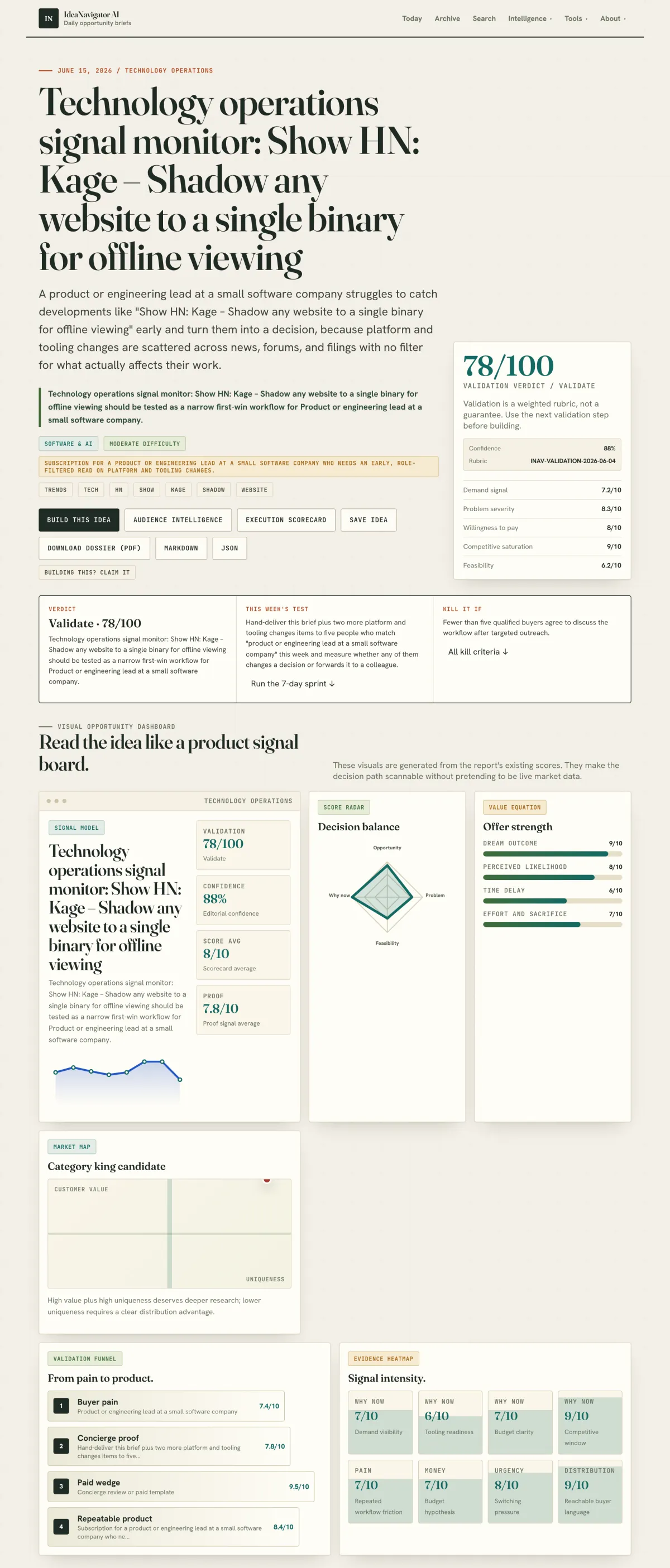 Kage converts a website into a single offline binary for engineering teams.