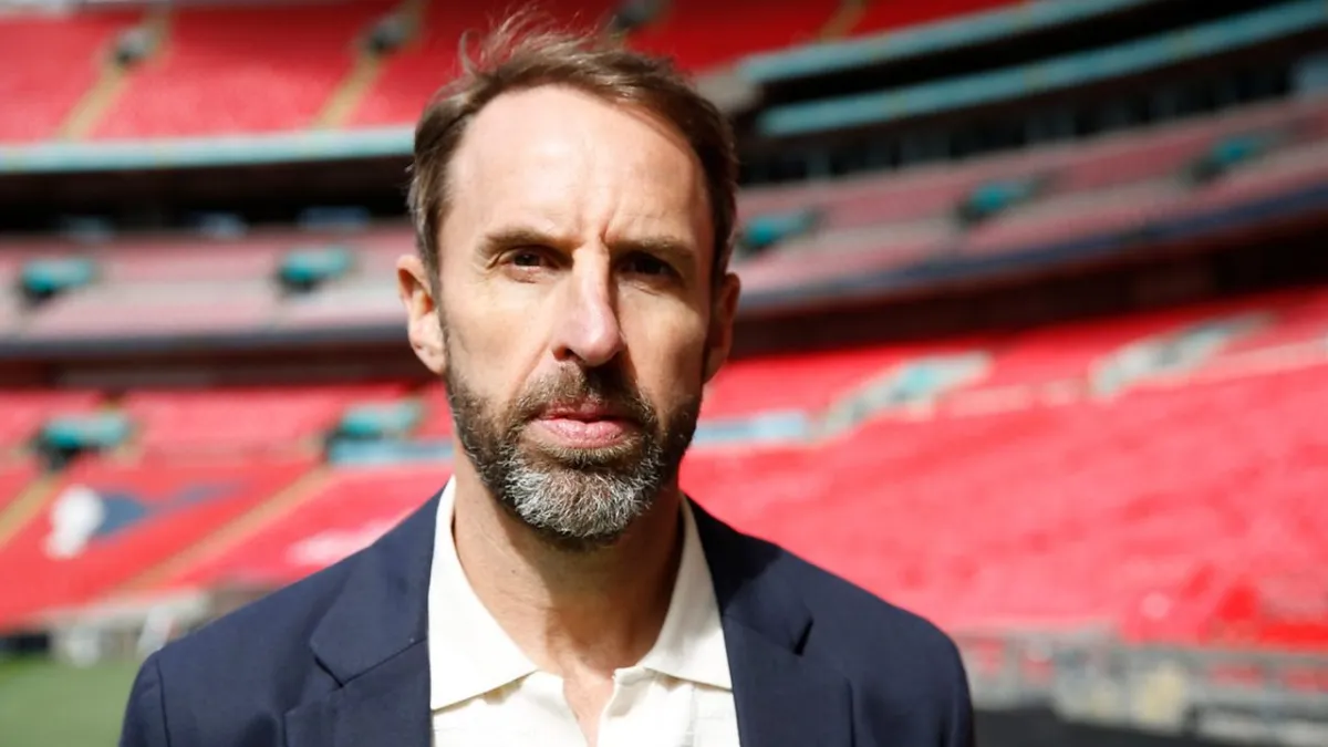 Gareth Southgate directing a documentary scene with young athletes discussing mental health and modern masculinity.