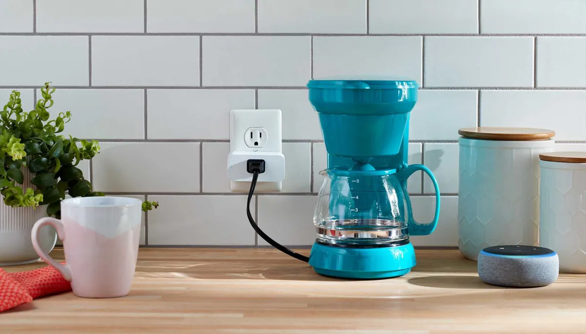 Amazon Smart Plug installed on a standard wall outlet