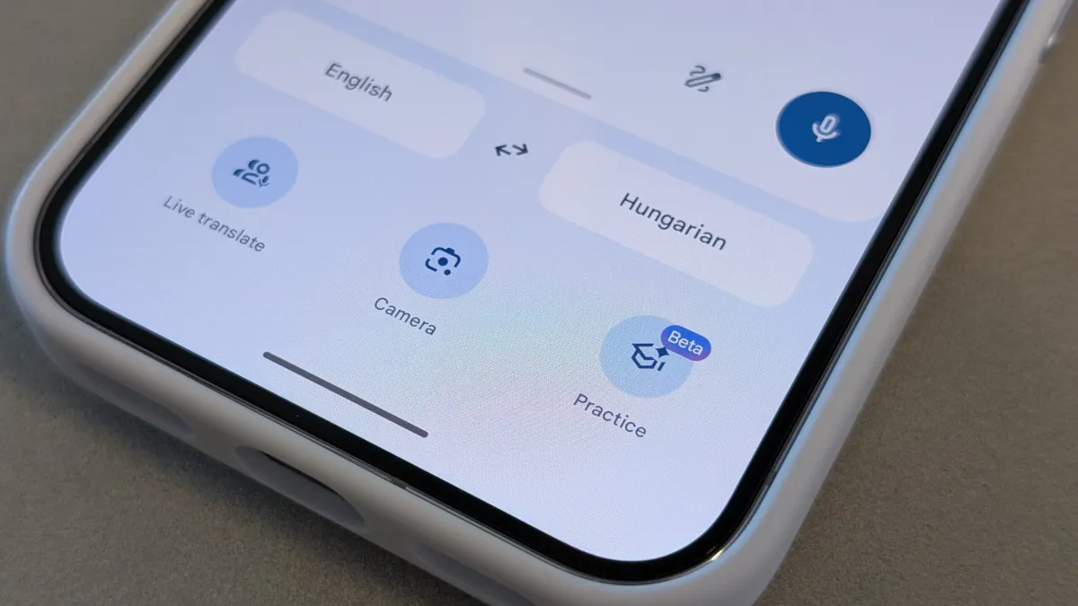 The Google Meet interface displays real-time speech translation across multiple languages using the Gemini Live Translate...