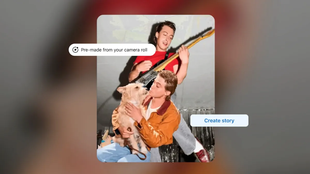 Facebook mobile interface highlighting integrated AI chat and photo editing tools