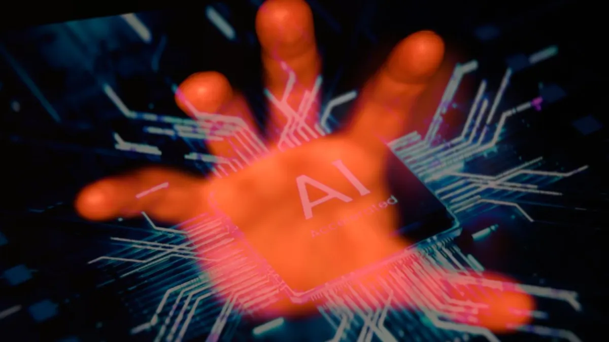 This illustration depicts geopolitical tensions and verification challenges in artificial intelligence development.