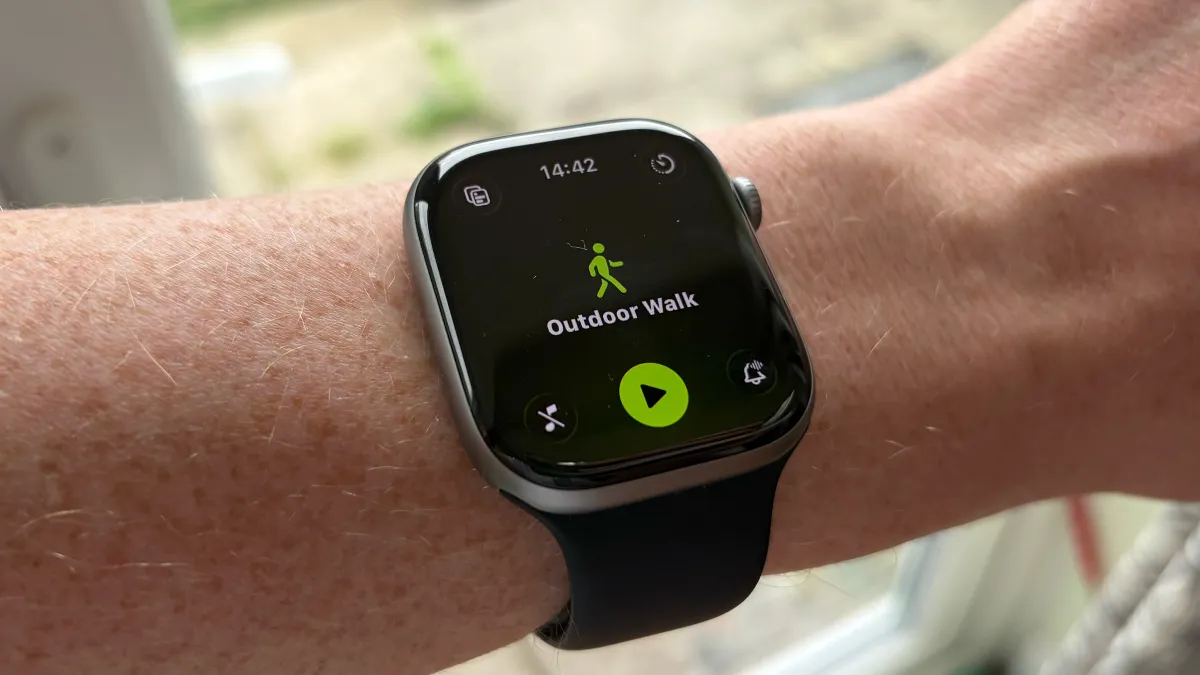 The Apple Watch Series 11 displays health metrics, battery status, and current pricing information.