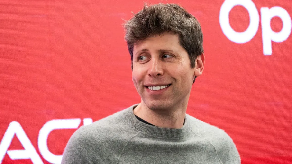 Sam Altman discussing artificial intelligence safety and economic opportunities