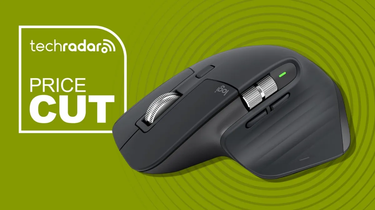This photograph shows the Logitech MX Master 3S wireless mouse with an ergonomic design and MagSpeed scroll wheel.