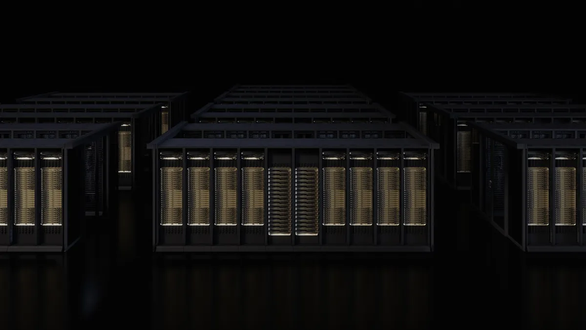 The chart compares NVIDIA GB300 NVL72 and Hopper performance metrics for agentic AI workloads.
