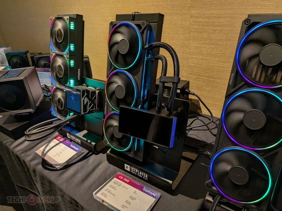 A computer chassis displays modular power delivery units and advanced thermal cooling architecture at Computex 2026.