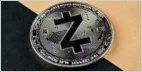 Zcash cryptocurrency logo and price chart reflecting recent market decline