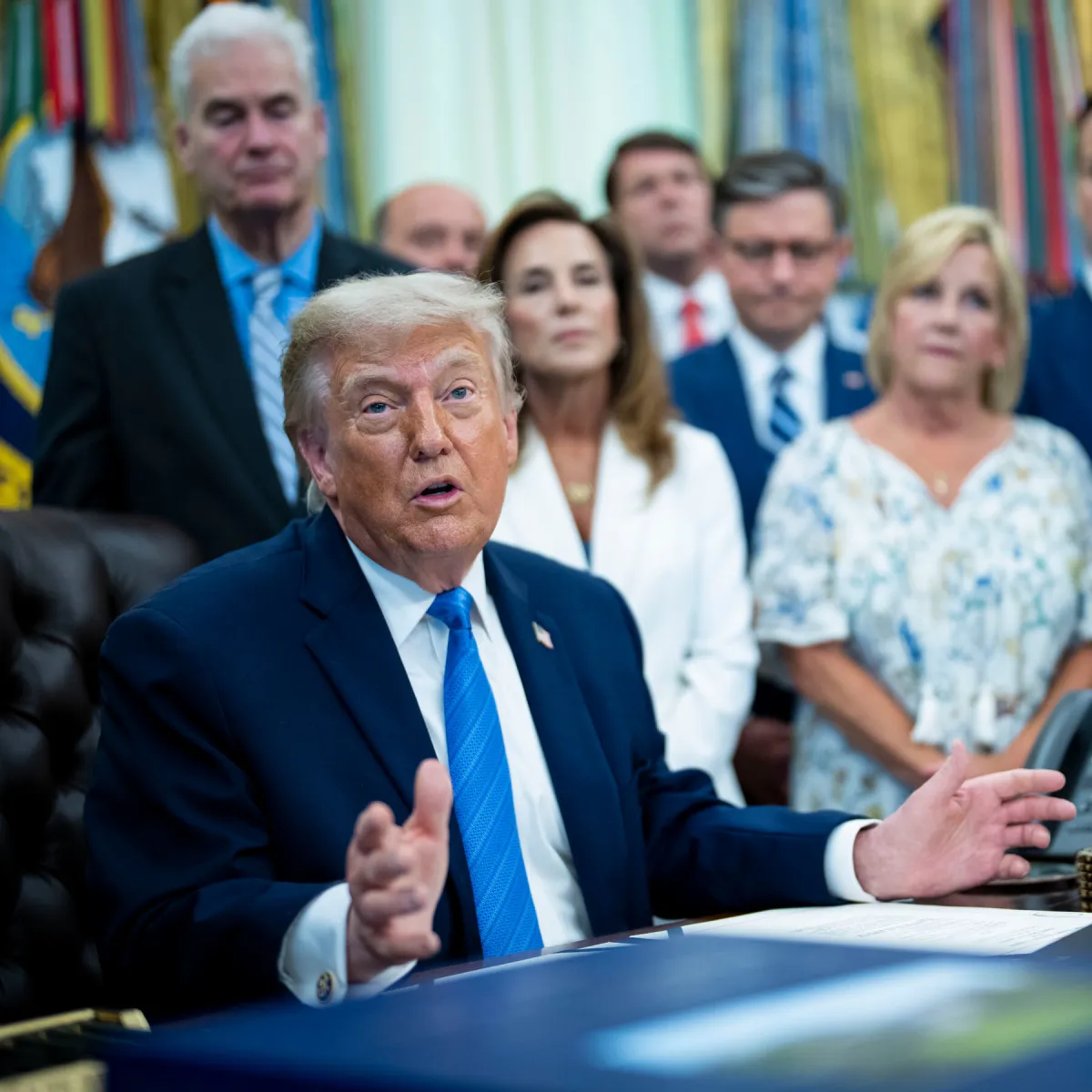 President Trump discusses potential government involvement in artificial intelligence companies.