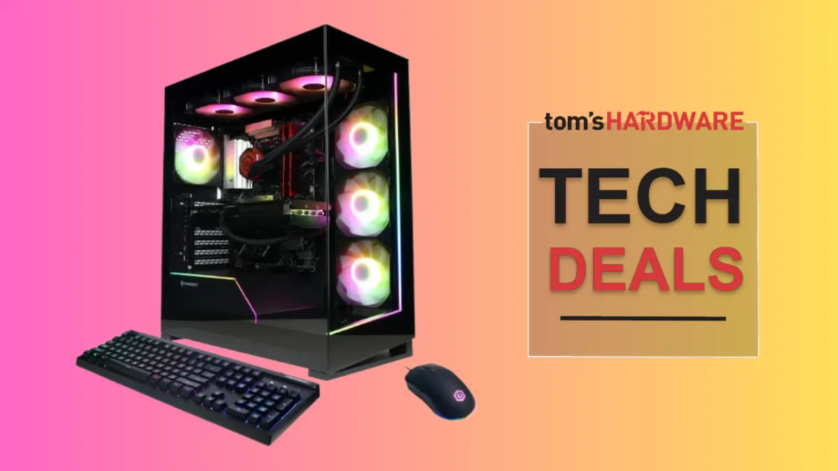 CyberPowerPC desktop computer with RTX 5070 graphics processor and Ryzen 7 7800X3D CPU