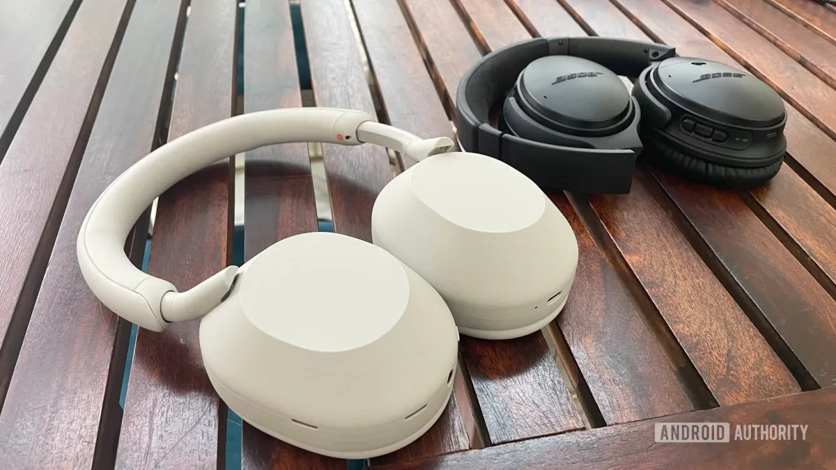 The Sony WH-1000XM5 headphones feature active noise cancellation.