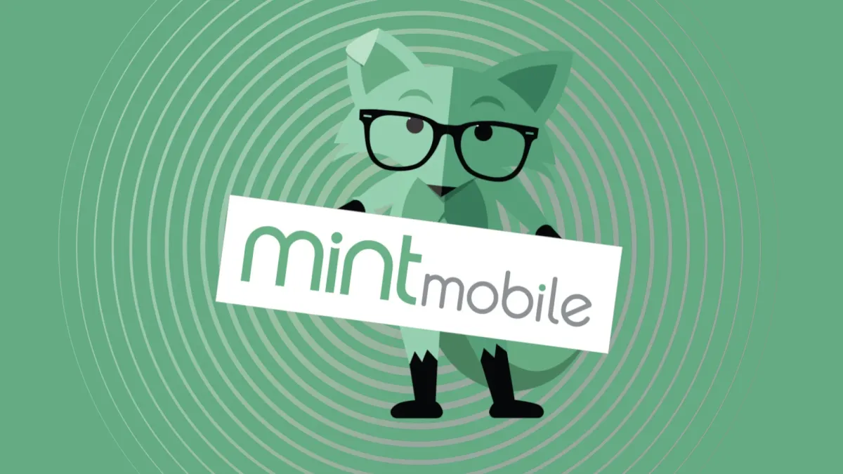 A smartphone displays updated data allowance details for Mint Mobile subscription tiers.