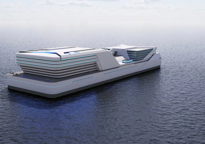 Samsung Heavy Industries fifty-megawatt floating data center design for artificial intelligence infrastructure.