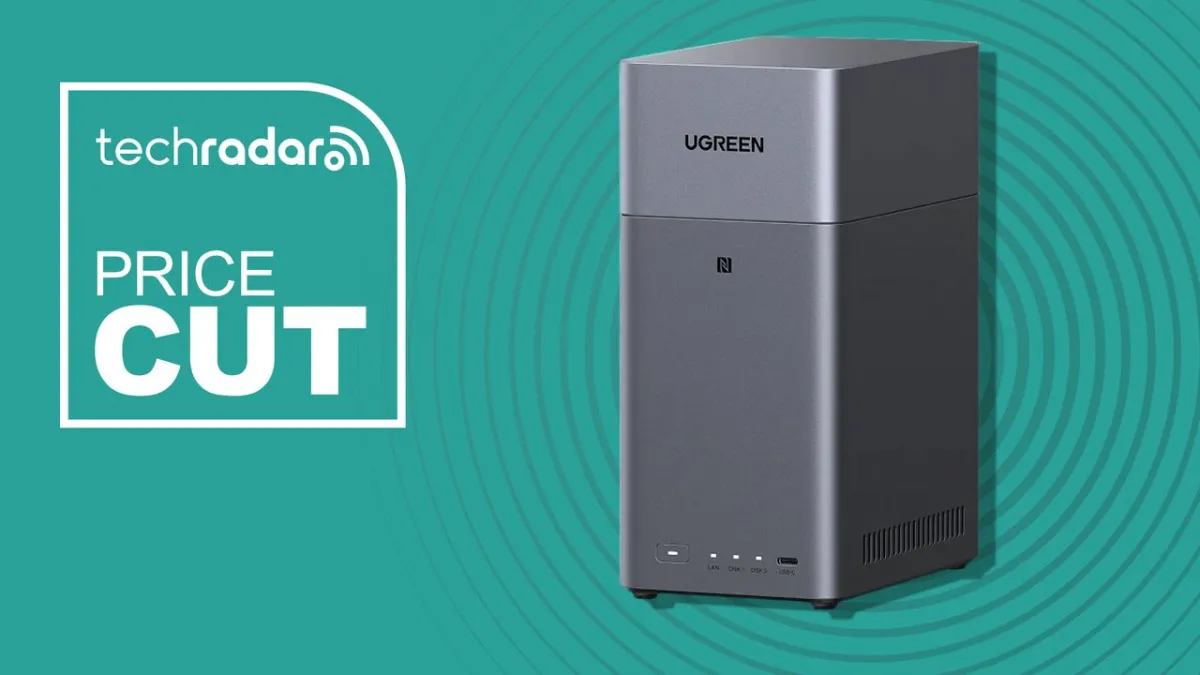 Ugreen NASync DH2300 two-bay network storage system bundled with an uninterruptible power supply.