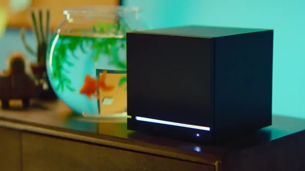 The Steam Machine console and Steam Frame streaming device are displayed ahead of the summer launch.