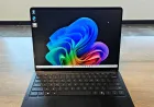 Surface Laptop 8 for Business with privacy screen and Intel Core Ultra Series 300 chip.