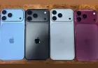 The leak render shows the iPhone 18 Pro in Dark Cherry and Light Blue colors.
