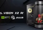 The MSI MEG Vision X2 AI+ desktop includes an integrated holographic display stage for its local AI companion.