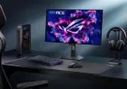 Asus ROG Strix OLED XG259QWPG gaming monitor and ZenScreen Color ePaper MP13UC display.