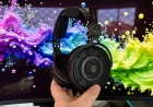 Audio-Technica ATH-R50x open-backed headphones are displayed on a surface.