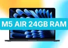M5 MacBook Air laptop featuring 24GB RAM and 1TB storage capacity