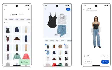 The interface displays a digital closet compiled from scanned photographs of clothing