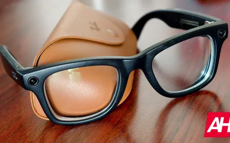 A person wears Meta smart glasses equipped with facial recognition technology.