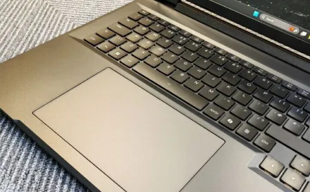 The XMG PRO 18 laptop with a 2.8 kilogram chassis and 12GB VRAM is displayed at Computex 2026.