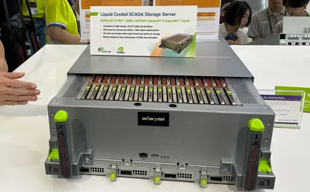 Wiwynn SCADA server with GPU-accelerated storage for Nvidia AI data centers, featuring 2.9 petabytes capacity and PCIe 6.0.